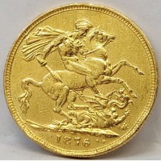 AUSTRALIA 1876 . ONE 1 SOVEREIGN . SYDNEY . GOLD